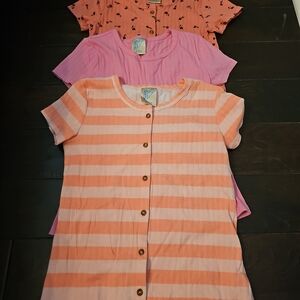 Orange and Pink Striped Kids Shirt